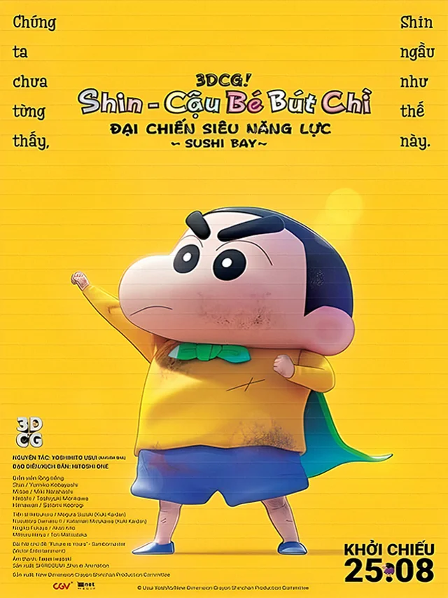 3DCG! Shin Cậu Bé Bút Chì: Đại Chiến Siêu Năng Lực | Sushi Bay Lồng Tiếng